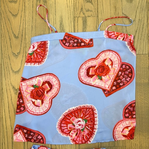 Shady Lady Women’s Heart Candy Box Print Pajama Set Size Small - Picture 3 of 13